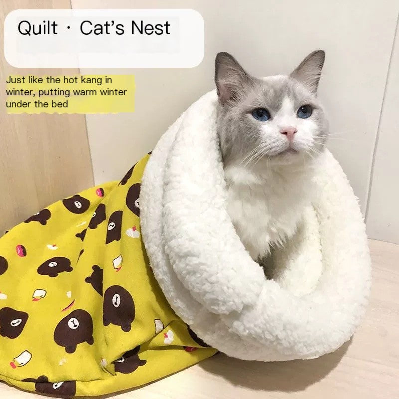 Winter Enclosed Cat Bed Tunnel for Pets